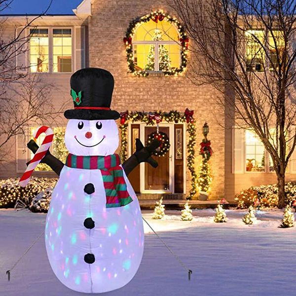 Decoração de festa 1.6m Decorações de Natal infláveis ​​ao ar livre built-in luzes conduzidas explodem o jardim do boneco de neve HYD88