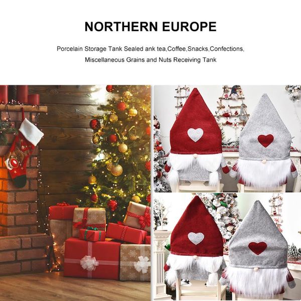 

christmas chair back cover non-woven fabric nordic forest old man seat slipcovers for dining room el banquet home covers