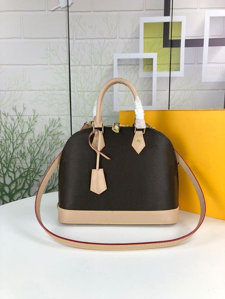 

2021 designer luxury pu leather alma bb tote women shoulder bags shell messenger bag handbags purse ladies cosmetic crossbody