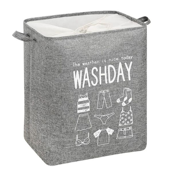 

1pc foldable laundry bag dirty clothes storage container large household basket bucket (dark grey) & organization