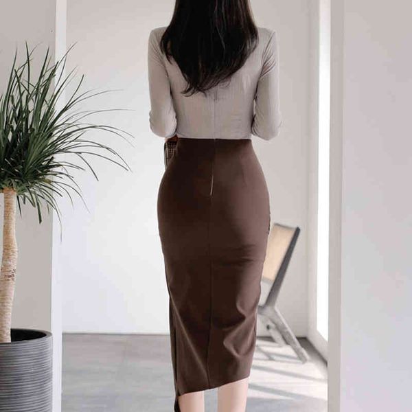 

dresses 2021 korean elegant office pencil women contrast patchwork sheath es irregular work bodycon vestidos, Black;gray
