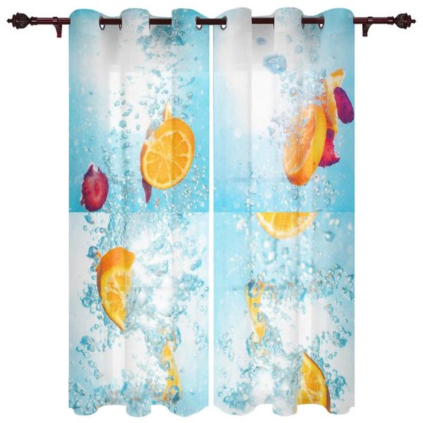 

polyester translucent curtains water orange strawberry blue pattern luxury for living room kitchen bedroom windows curtain & drapes