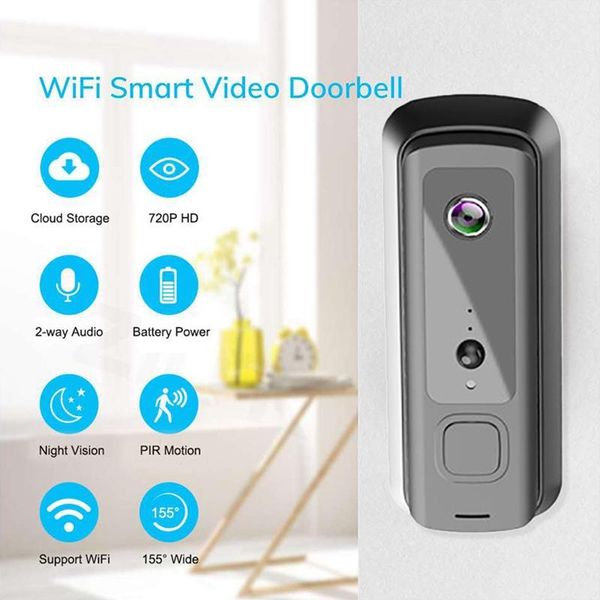 

video doorbell wireless wide-angle home surveillance camera two-way voice call night vision doorbells