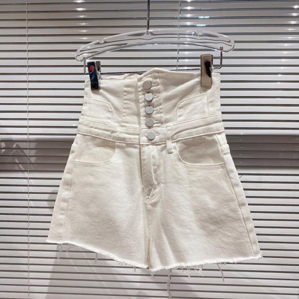 

women's shorts deat spring comers sold one line metal button water high waist thin celebrity denim shorts mz131 3ij7, White;black