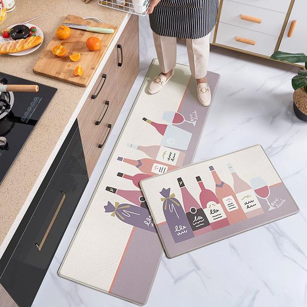 

carpets leather kitchen mat entrance doormat 3d pattern home floor decoration long bedroom rug carpet non-slip waterproof bathroom