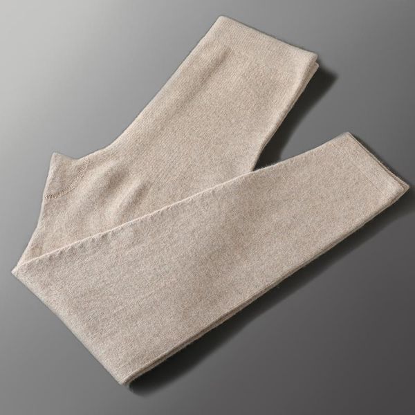 

women's leggings s pants women autumn winter cashmere and wool long elastic ladies pant woman trousers high-quality, Black