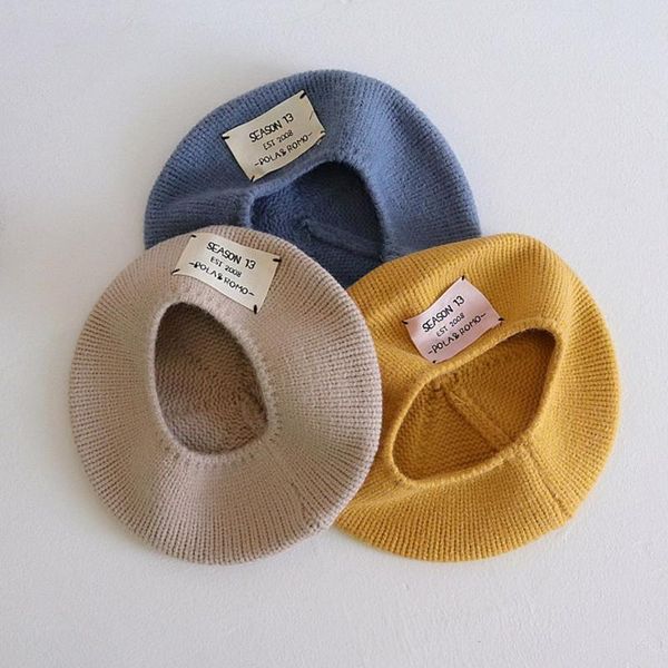 

beanies autumn and winter letter banner korean version knitting berets hat wool