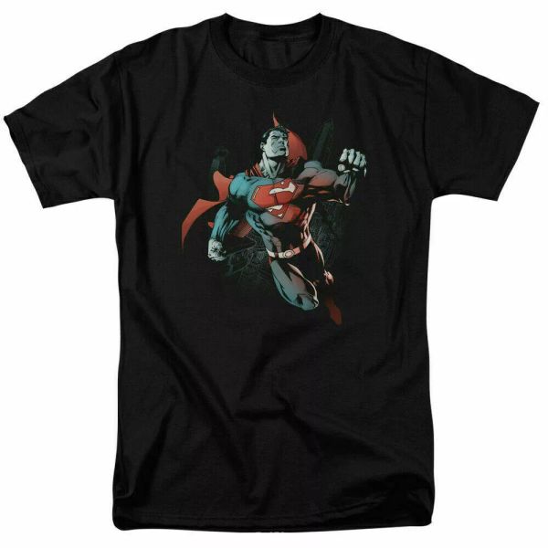 

superman up in the sky t shirt licensed comic book movie tee black, White;black