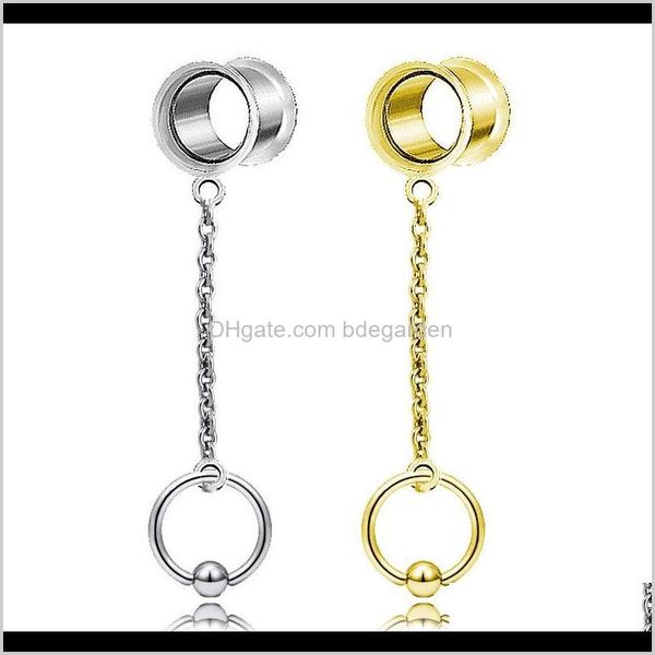 

ear gauges plugs tunnels element stainless steel dangle earrings expander fashion piercing jewelry for gift q3yh4 y8v1d, Silver