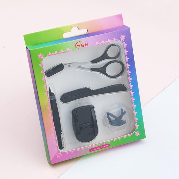 

eyebrow tools & stencils 1 set woman black stainless steel pvc silicone pads handheld durable portable long lasting eyelashes curler clip ey