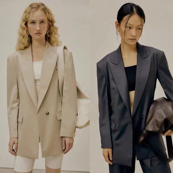 

women's suits & blazers women coat 2021 autumn and winter loose suit silhouette long now, White;black