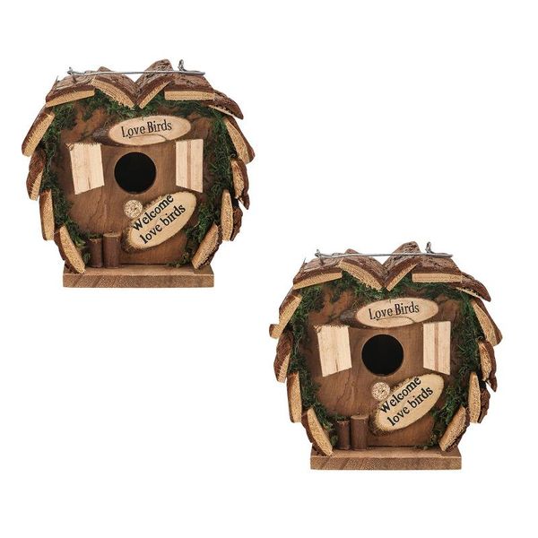 

yard garden decor wooden bird house nesting box hanging nests home decoration accessories cages
