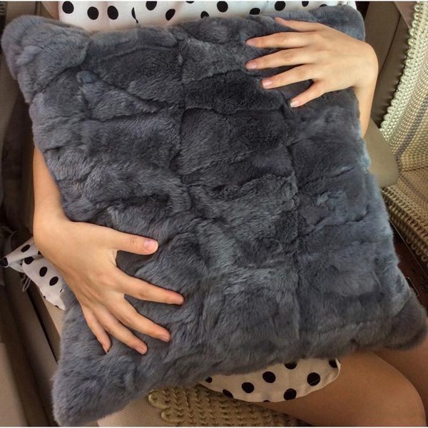 

cx-d-27 40cmx 40cm grey colour fur sofa pillow cushion cover cushion/decorative