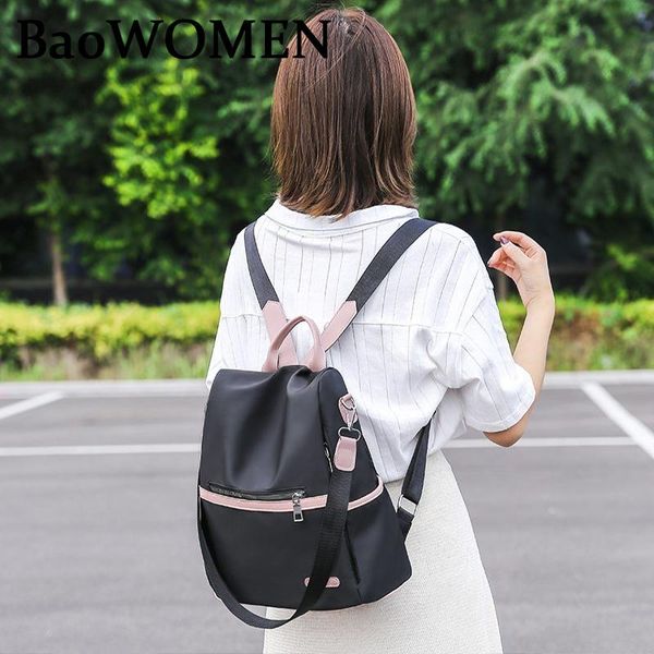 

backpack baowomen 2021 casual oxford women black waterproof nylon school bags travel tote packbag for female students