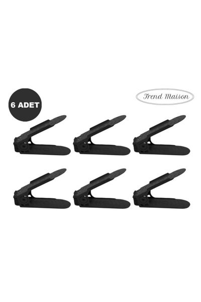 

black height adjustable shoe ramp rack 6 pieces trend_ayakkabi bath accessory set