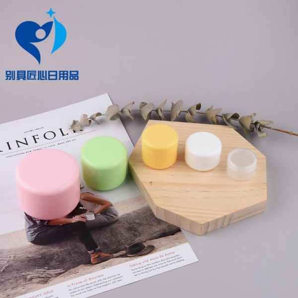 

wholesale 100g plastic refillable bottles empty makeup jar pot travel pp cream,lotion,cosmetic container 5 colors storage & jars