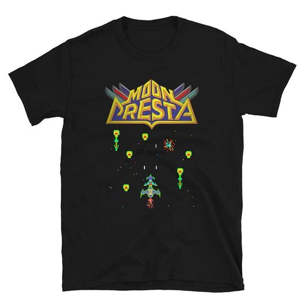 

arcade moon cresta video game retro vintage 80s invader space gaming alien t-shirt men's t-shirts, White;black