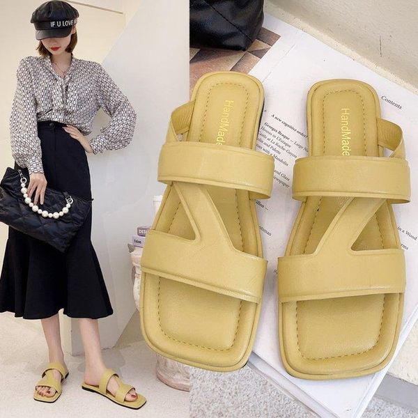 

slippers women summer shoes pantofle candy colors low beige heeled sandals rubber flip flops luxury slides 2021 flat black hawai