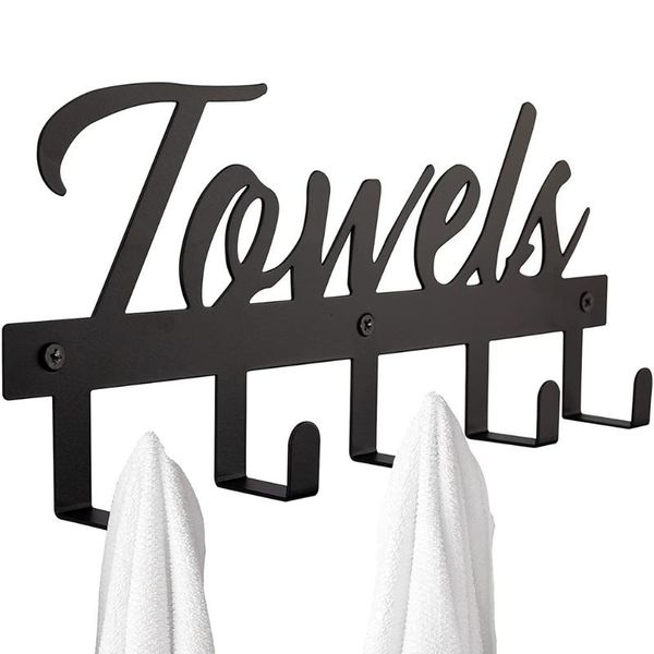 

towel racks 5 hooks anti-rust and waterproof rack for apron bathrobe pajamas hanging holder kitchen bathroom accessories