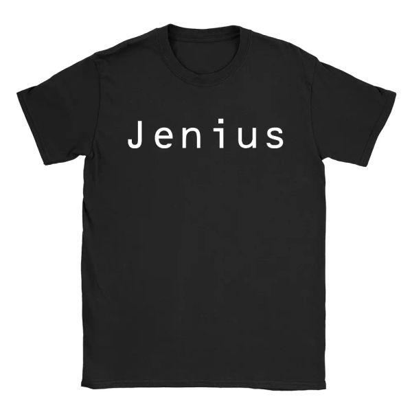 

jenius mens t-shirt funny joke genius student gift present, White;black