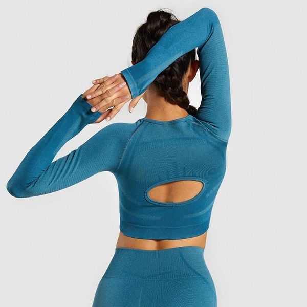 

yoga t-shirts gym geo seamless crop for women compression women's sport t shirt running sweatshirt outfit