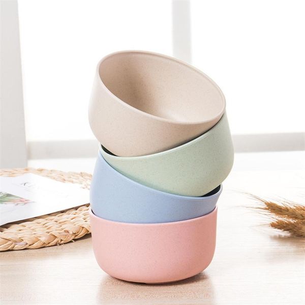 

4pcs/set japanese creative noodle bowl eco-friendly wheat straw dessert household simple rice salad kitchen tableware bowls