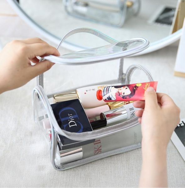 

cosmetic bags & cases large capacity storage bag, lightweight makeup pouch, transparent silver/ black/ white1