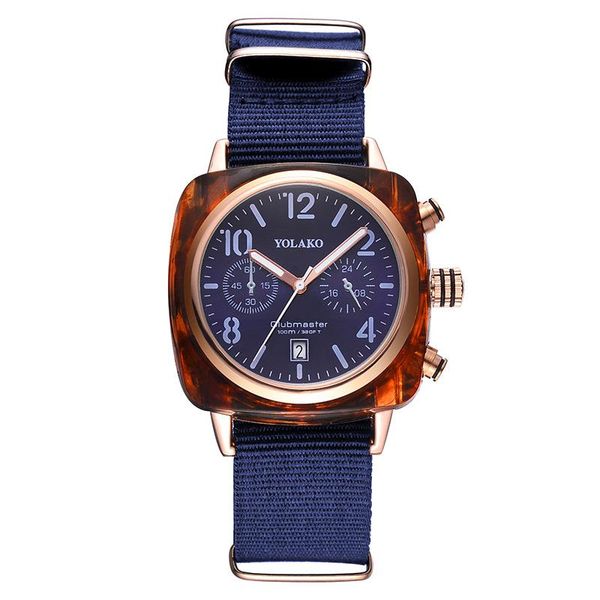 

wristwatches sports couple quartz watch casual blue canvas female wrist calendar digital men zegarek damski watches for women, Slivery;brown