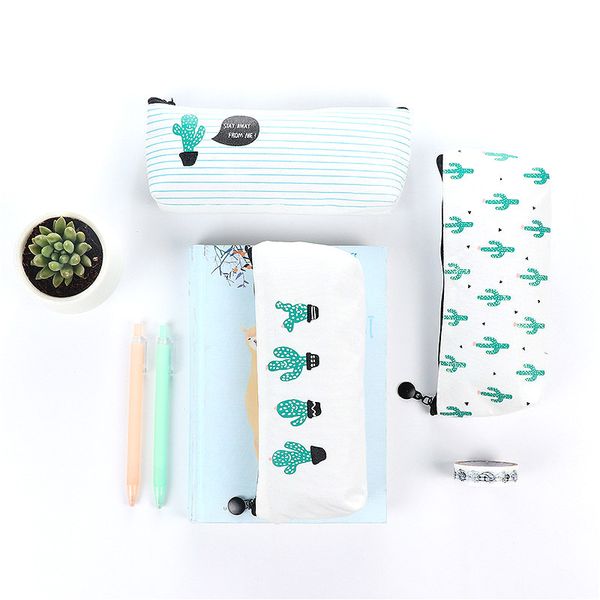 

6pieces/lot 1pcs kawaii desert cactus pencil case large capacity pencilcase school supplies pencil bag school box pencils pouch stationery