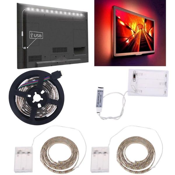 

strips 4.5v waterproof rgb battery operated 30 led/m flexible strip light tv back lighting kit