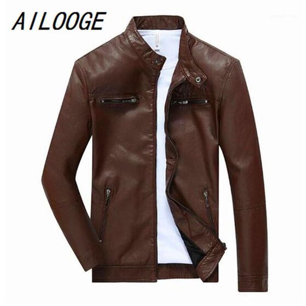

men's fur & faux ailooge spring autumn motorcycle jacket men stand collar zipper decoration male solid leather coats jaqueta de couro m, Black