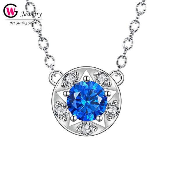 

pendant necklaces streetwear women necklace authentic 925 sterling silver jewelry shiny zirconia cz round shape pendants female mujers