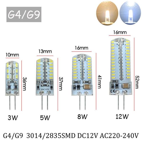 

bulbs 10pcs/lot g4 led lamp mini bulb ac 220v dc 12v smd3014 spotlight chandelier lighting replace halogen lamps