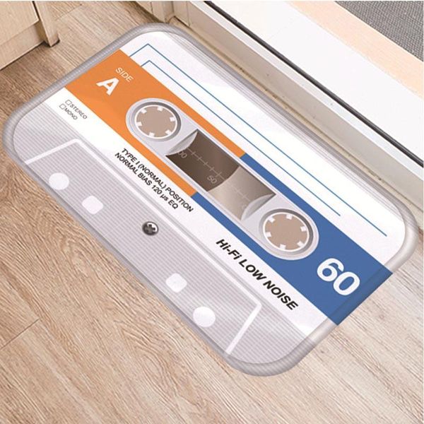 

carpets vintage cassette tape entrance doormat flannel bedroom rug anti-slip bathroom mat rectangle kitchen floor mats home decor