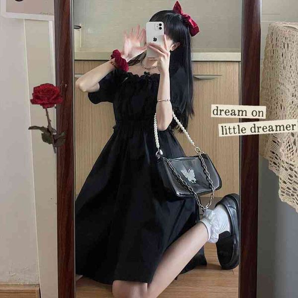 

gothic dress womens harajuku lace gothic lolita kawaii dress punk cute sleeveless black mid-length, Black;gray