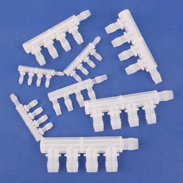 

watering equipments 5~200pcs 2.4~9.5mm pp 5-ways connector aquarium tank air pump tube joint garden irrigation system hose adapter