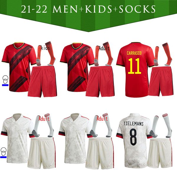 

2021 belgium soccer jerseys de bruyne lukaku 21 22 football shirt hazard batshuayi camiseta futbol kompany dembele men+kids kit socks, Black