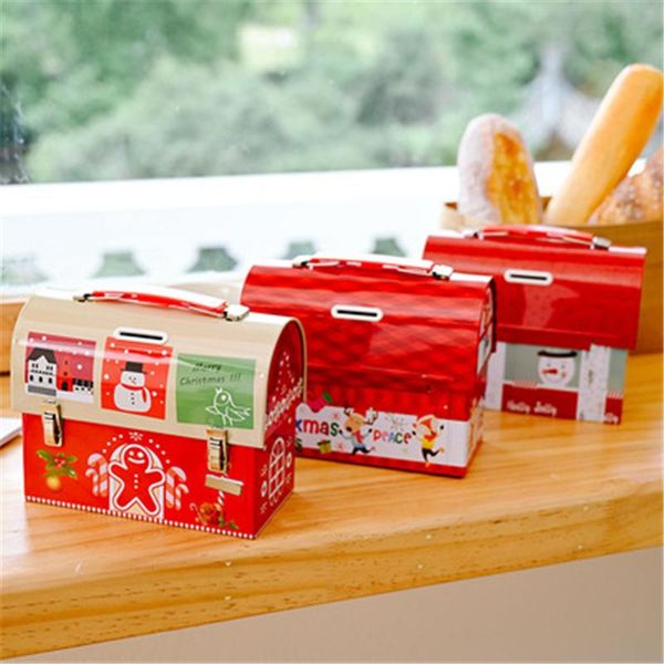 

gift wrap craft iron storage box organizer schoolbag shape christmas decoration candy packaging case container kid xmas ornaments