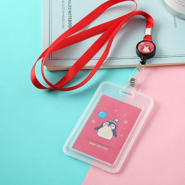 

card holders cartoon plastic bus id holder case badge retractable reel neck strap lanyard m68c, Brown;gray