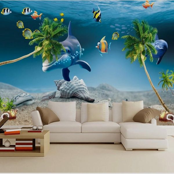 

wallpapers dropship custom foto mural 3d wallpaper living room fantastic ocean landscape beautiful underwater world background tapeta
