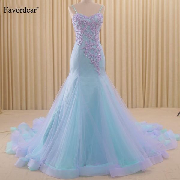 

party dresses favordear mermaid spaghetti strap evening dress vestidos de fiesta applique beading high end formal gown, White;black