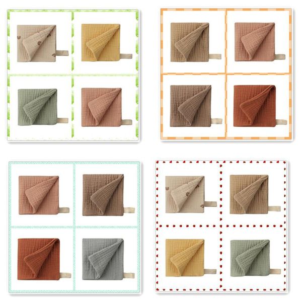 

bow ties 4 pcs/set layer baby handkerchief soft absorbent gauze burp cloth kids wipe born face towel bibs feeding bath, Black;gray