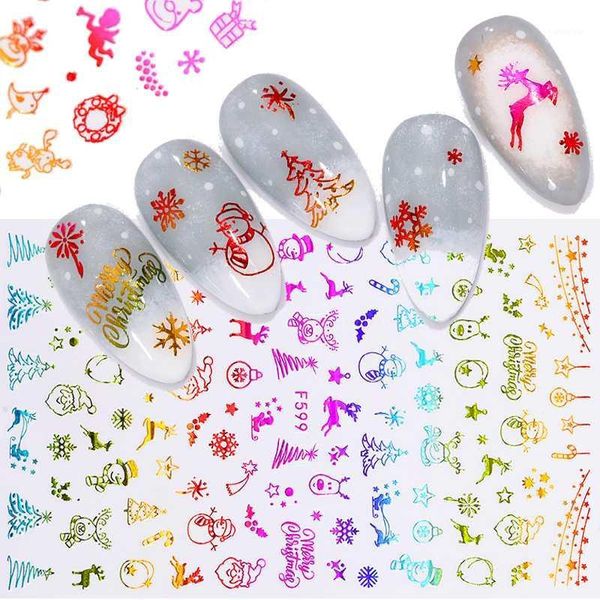 

1pcs 3d christmas halloween slider nail art sticker decals diy manicures accessory transfer foil xmas gift in winter decoration1, Black