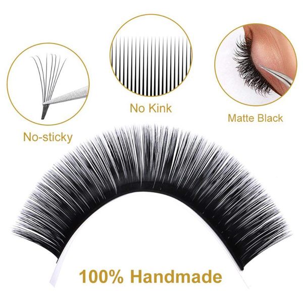 

false eyelashes easy fan russian volume fans mink short stem c/d/ curl lash premade eyelash extensions supplies make up tools