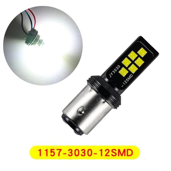 

emergency lights 2pcs white super bright 1157 ba15d 3030 12smd led bulbs car turn signal auto brake lamp taillights12v