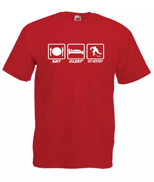 

eat sleep ice hockey xmas gift idea mens women t shirts multi-color s-2xl, White;black