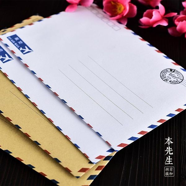 

(14 pieces/lot) large vintage envelope postcard letter stationery paper airmail office supplies kraft packing bags