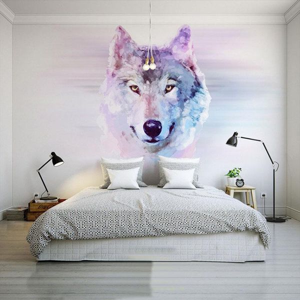 

wallpapers personalized customization abstract art animal wolf 3d po mural wallpaper restaurant clubs ktv bar bedroom design