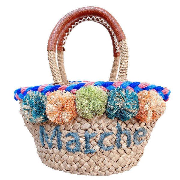 

shopping bags women's summer straw bag hair hand holiday travel beach 220301