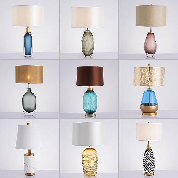 

table lamps europe iron crystal led lamp desk luminaria bedside living room